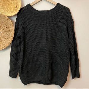 Milumia Women Drop Shoulder Textured Knit Sweater